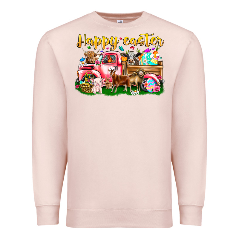 Happy Easter Animal Car Premium Sweatshirt by CowhideDigitalArt | Teevron