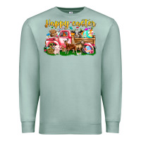 Seafoam Happy Easter Animal Car Premium Sweatshirt - CowhideDigitalArt