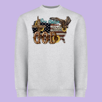 One Nation Under God 4th Of July Heavyweight Sweatshirt Designed By Howdyjamesfarm