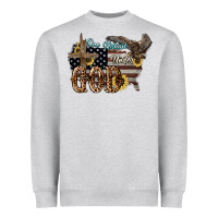 Heather Grey One nation under god 4th of july Heavyweight Sweatshirt - HowdyJamesFarm