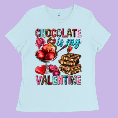 Chocolate Is My Valentine Ladies Tee Designed By Nancycooperartshop
