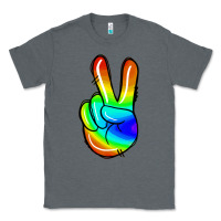 Charcoal Heather rainbow peace sign Classic Tee - Jasminsmagicworld