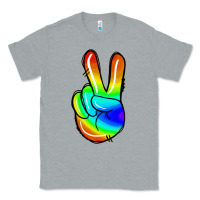 Heather Grey rainbow peace sign Classic Tee - Jasminsmagicworld