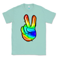 Seafoam rainbow peace sign Classic Tee - Jasminsmagicworld