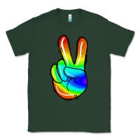 Sports Green rainbow peace sign Classic Tee - Jasminsmagicworld