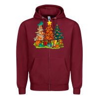Burgundy christmas basketball trees bbs Zipper Hoodie - BundleAndBundleShop