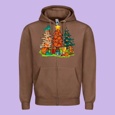 Christmas Basketball Trees Bbs Zipper Hoodie Designed By Bundleandbundleshop