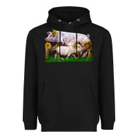 Black Mom With White Chester Pig And Baby Pig Heavyweight Hoodie - LillyAllenDesigns