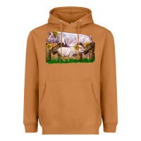 Meerkat Mom With White Chester Pig And Baby Pig Heavyweight Hoodie - LillyAllenDesigns