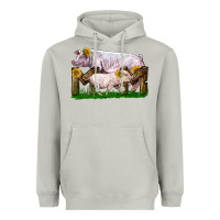 Moon Dust Mom With White Chester Pig And Baby Pig Heavyweight Hoodie - LillyAllenDesigns