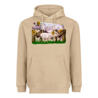 Mushroom Mom With White Chester Pig And Baby Pig Heavyweight Hoodie - LillyAllenDesigns