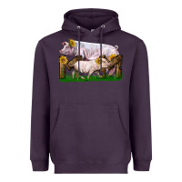 Plum Mom With White Chester Pig And Baby Pig Heavyweight Hoodie - LillyAllenDesigns