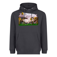 Smoke Mom With White Chester Pig And Baby Pig Heavyweight Hoodie - LillyAllenDesigns