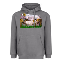 Storm Mom With White Chester Pig And Baby Pig Heavyweight Hoodie - LillyAllenDesigns