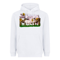 White Mom With White Chester Pig And Baby Pig Heavyweight Hoodie - LillyAllenDesigns