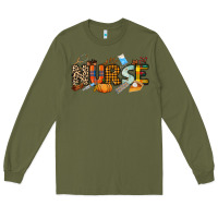 Army Green Fall Nurse Long Sleeve Tee - NancyCooperArtShop