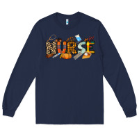 Navy Fall Nurse Long Sleeve Tee - NancyCooperArtShop
