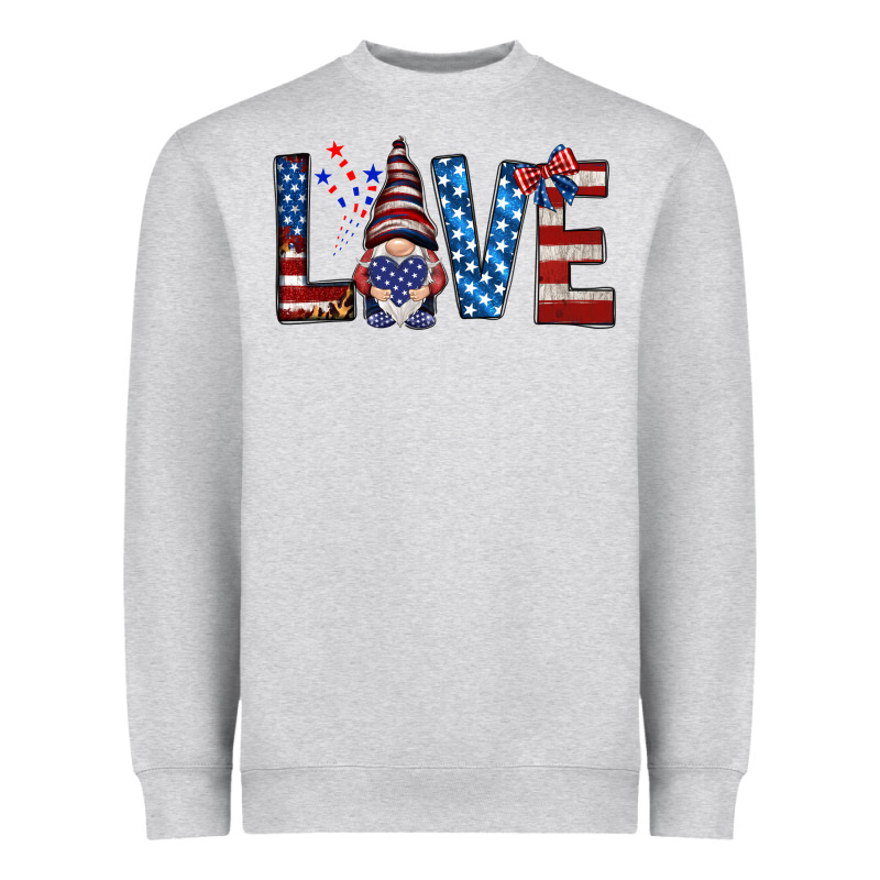 4th Of July Love Gnome Heavyweight Sweatshirt by HowdyJamesFarm | Teevron