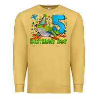 Antique Gold Birthday Boy Frog Age 5 Premium Sweatshirt - LillyAllenDesigns