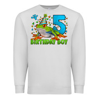 Dove Grey Birthday Boy Frog Age 5 Premium Sweatshirt - LillyAllenDesigns