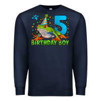 Navy Birthday Boy Frog Age 5 Premium Sweatshirt - LillyAllenDesigns