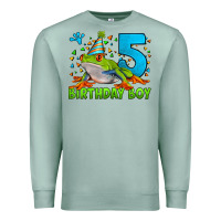 Seafoam Birthday Boy Frog Age 5 Premium Sweatshirt - LillyAllenDesigns