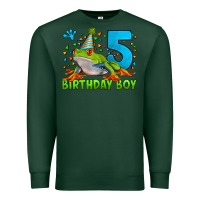 Sports Green Birthday Boy Frog Age 5 Premium Sweatshirt - LillyAllenDesigns