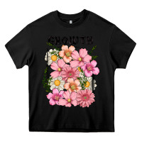 Black growth flower Heavy Core Tee - MaliasSmallBusiness
