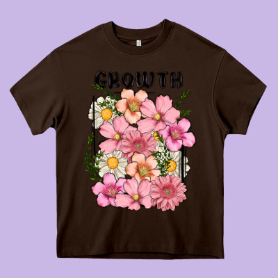 Growth Flower Heavy Core Tee Designed By Maliassmallbusiness