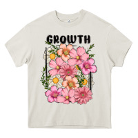 Cream growth flower Heavy Core Tee - MaliasSmallBusiness