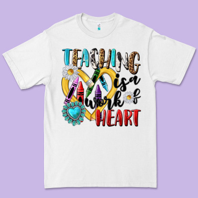 Teaching Is A Work Of Heart Premium Tee Designed By Nancycooperartshop