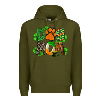 Army Green St. Patricks Dog Mom Premium Hoodie - FaDigitalArtStudio