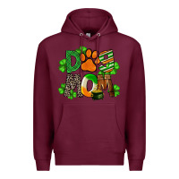 Burgundy St. Patricks Dog Mom Premium Hoodie - FaDigitalArtStudio