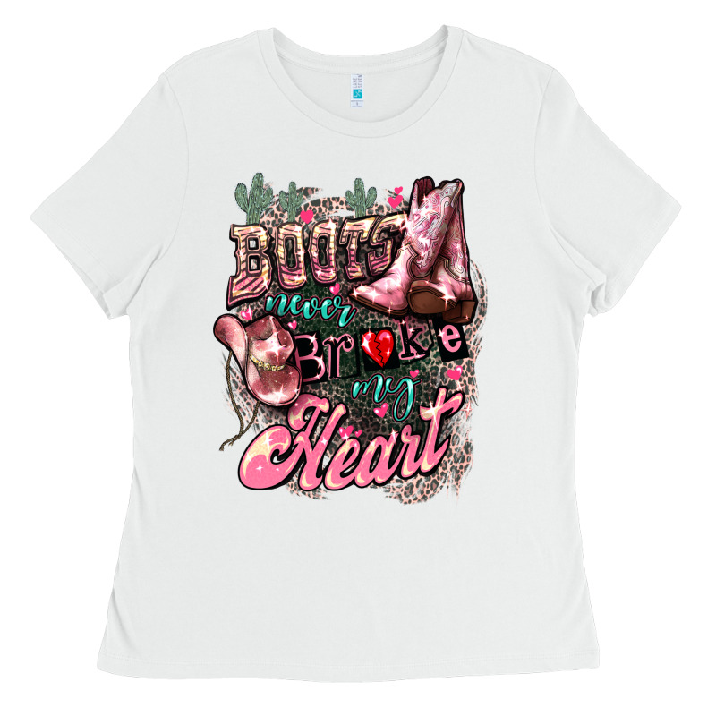 Boots Never Broke My Heart Ladies Tee by NancyCooperArtShop | Teevron