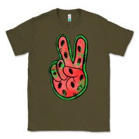 Army Green watermelon peace sign Classic Tee - Jasminsmagicworld