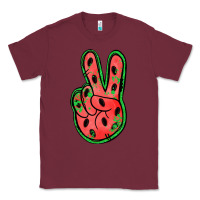 Burgundy watermelon peace sign Classic Tee - Jasminsmagicworld