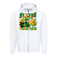 White St. Patrick's Day better together Zipper Hoodie - FaDigitalArtStudio