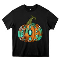 Black Western cowhide turquoise pumpkin Heavy Core Tee - NancyCooperArtShop