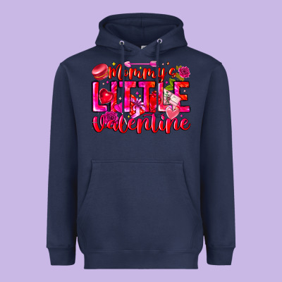 Mommy's Little Valentine Heavyweight Hoodie Designed By Cowhidedigitalart