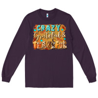 Plum Crazy grateful and thankful Long Sleeve Tee - NancyCooperArtShop