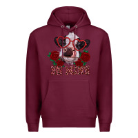 Burgundy be mine valentine's day calf Premium Hoodie - RanaPortraitStore