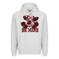 Dove Grey be mine valentine's day calf Premium Hoodie - RanaPortraitStore