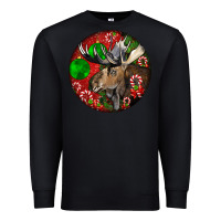 Black moose buck deer christmas Premium Sweatshirt - LillyAllenDesigns