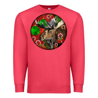 Cardinal moose buck deer christmas Premium Sweatshirt - LillyAllenDesigns