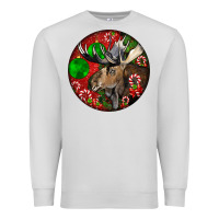 Dove Grey moose buck deer christmas Premium Sweatshirt - LillyAllenDesigns