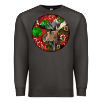 Smoke moose buck deer christmas Premium Sweatshirt - LillyAllenDesigns