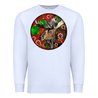 White moose buck deer christmas Premium Sweatshirt - LillyAllenDesigns