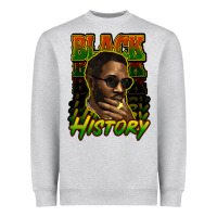 Heather Grey Black history afro man Heavyweight Sweatshirt - HowdyJamesFarm