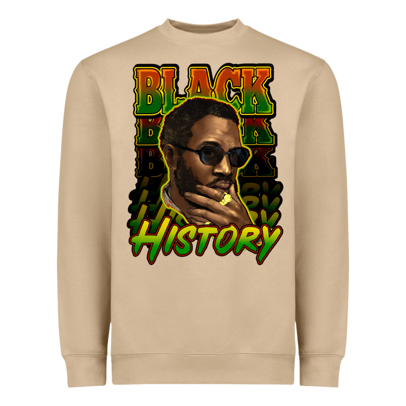 Black History Afro Man Heavyweight Sweatshirt by HowdyJamesFarm | Teevron