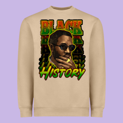 Black History Afro Man Heavyweight Sweatshirt Designed By Howdyjamesfarm